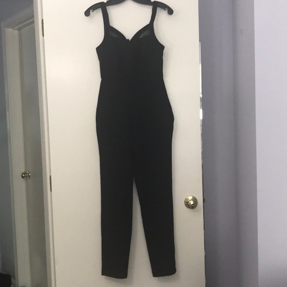 BCBGeneration black mesh insert jumpsuit - Picture 3 of 6